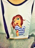 Camiseta Feminina Pintada A Mão Manga Longa